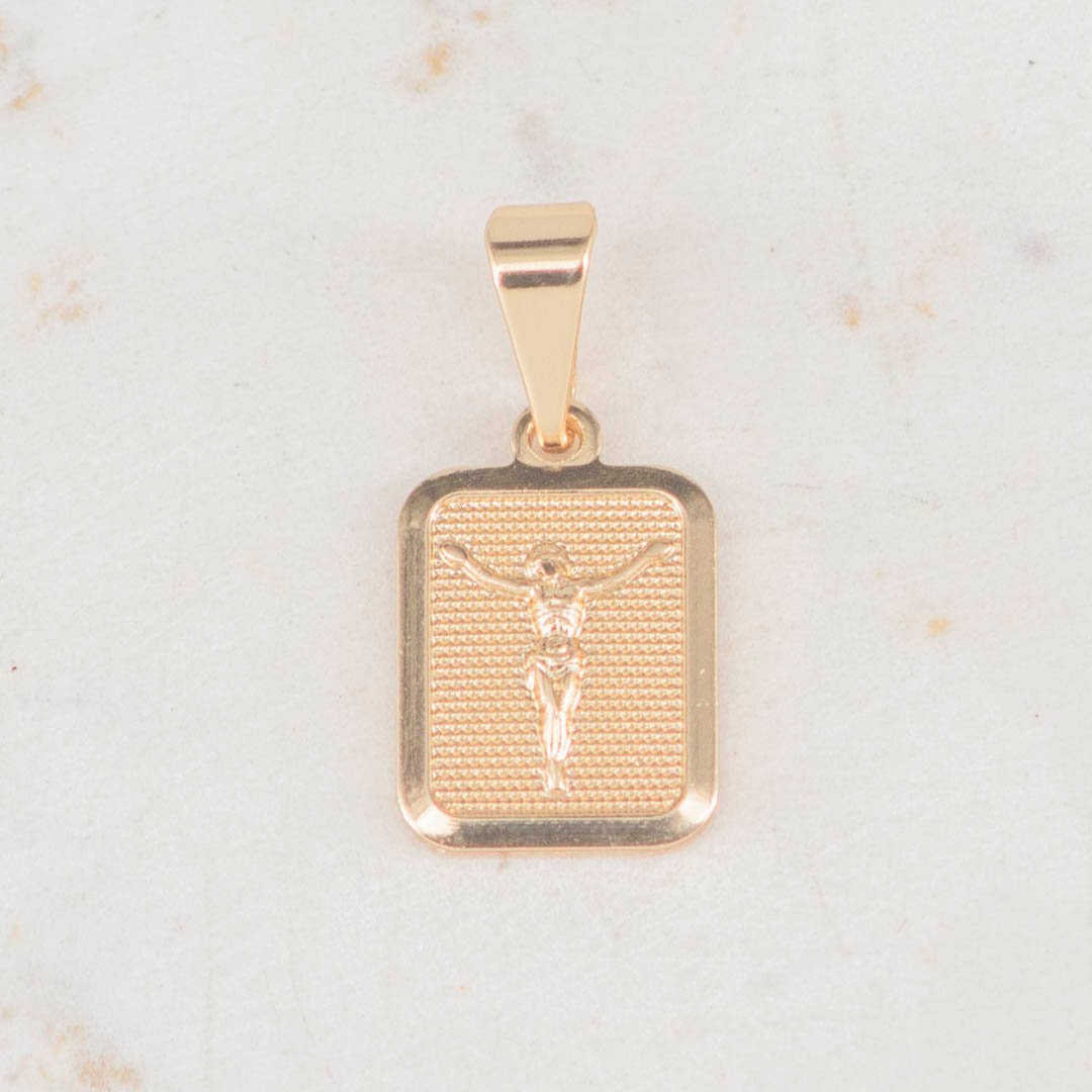 DIJE PLACA CRISTO TALLADA